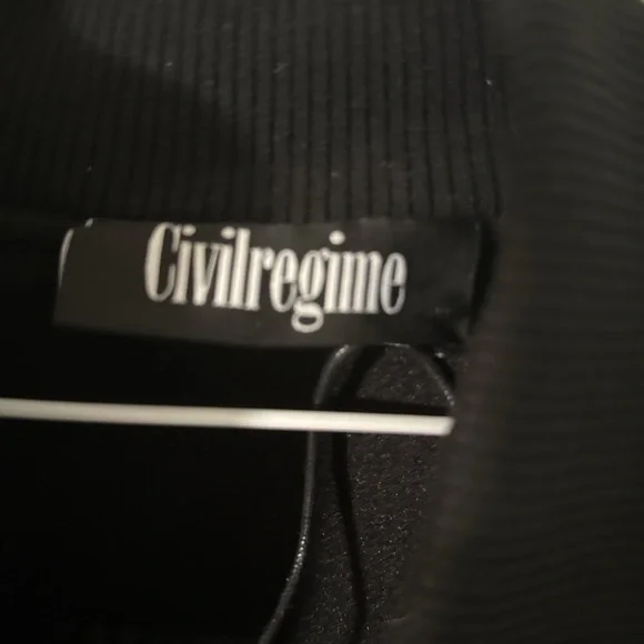 Black Varsity Jacket with White Lightning and Embroidery - Picture 5 of 7